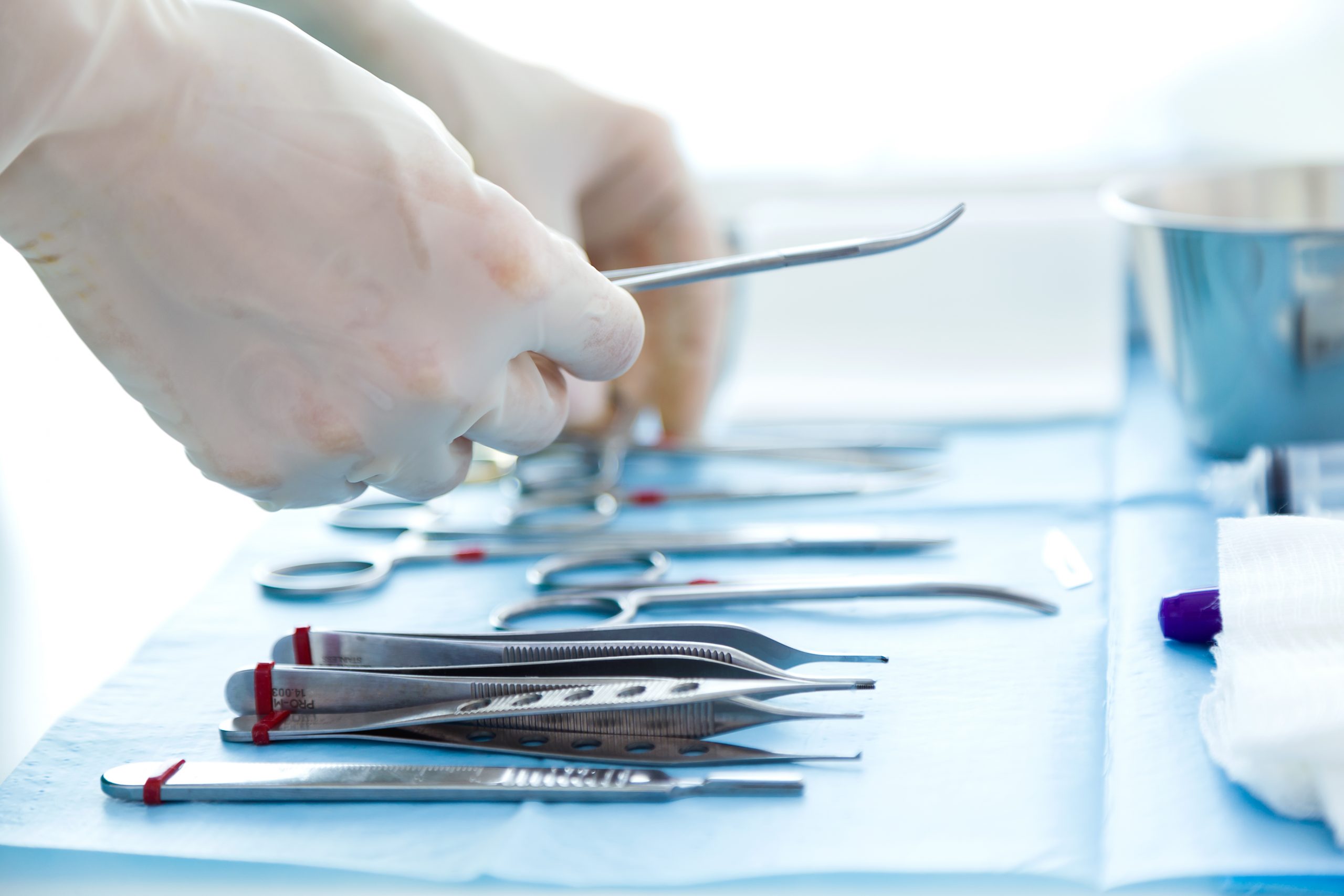 Close up of many kind of medical equipment manage for surgeon to start operations in operating room.